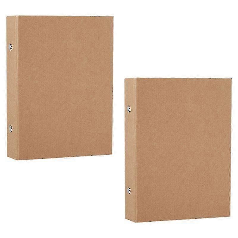 2Pcs A5 Refillable Ring Binder,A5 Kraft Paper Binder Tray with 2 Rings To Add Loose Sheets,A5 Kraft Paper Folders