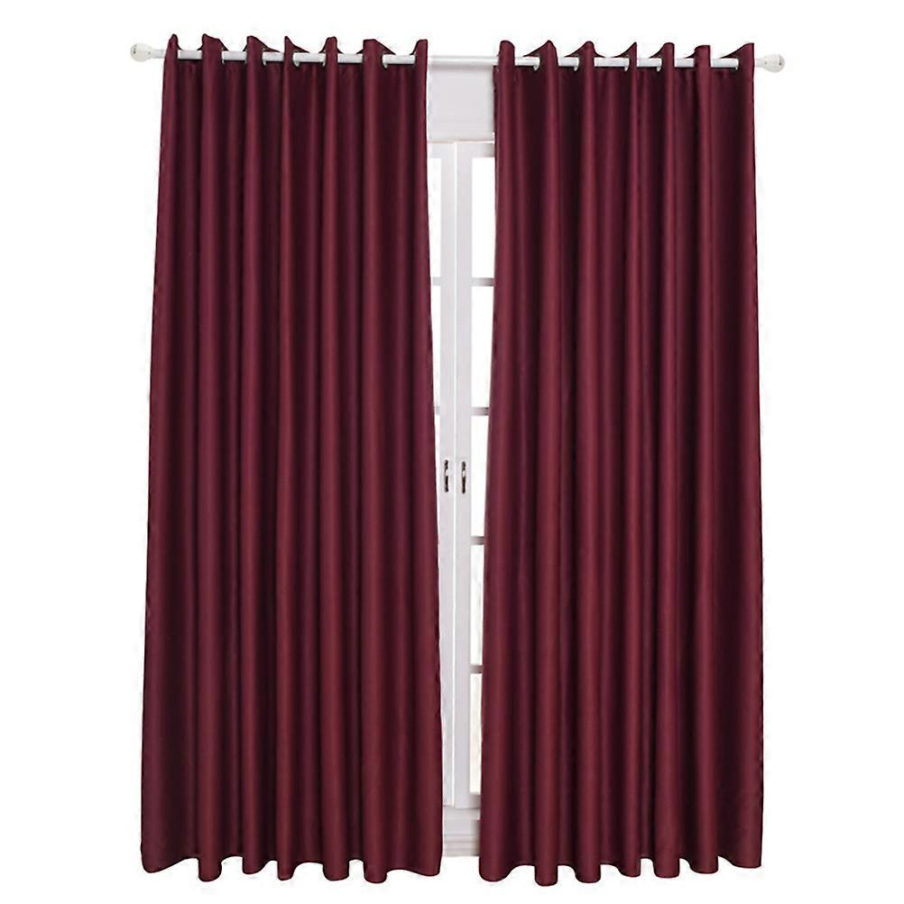 Dark Red Window Screen Blackout Curtain for Room Darkening
