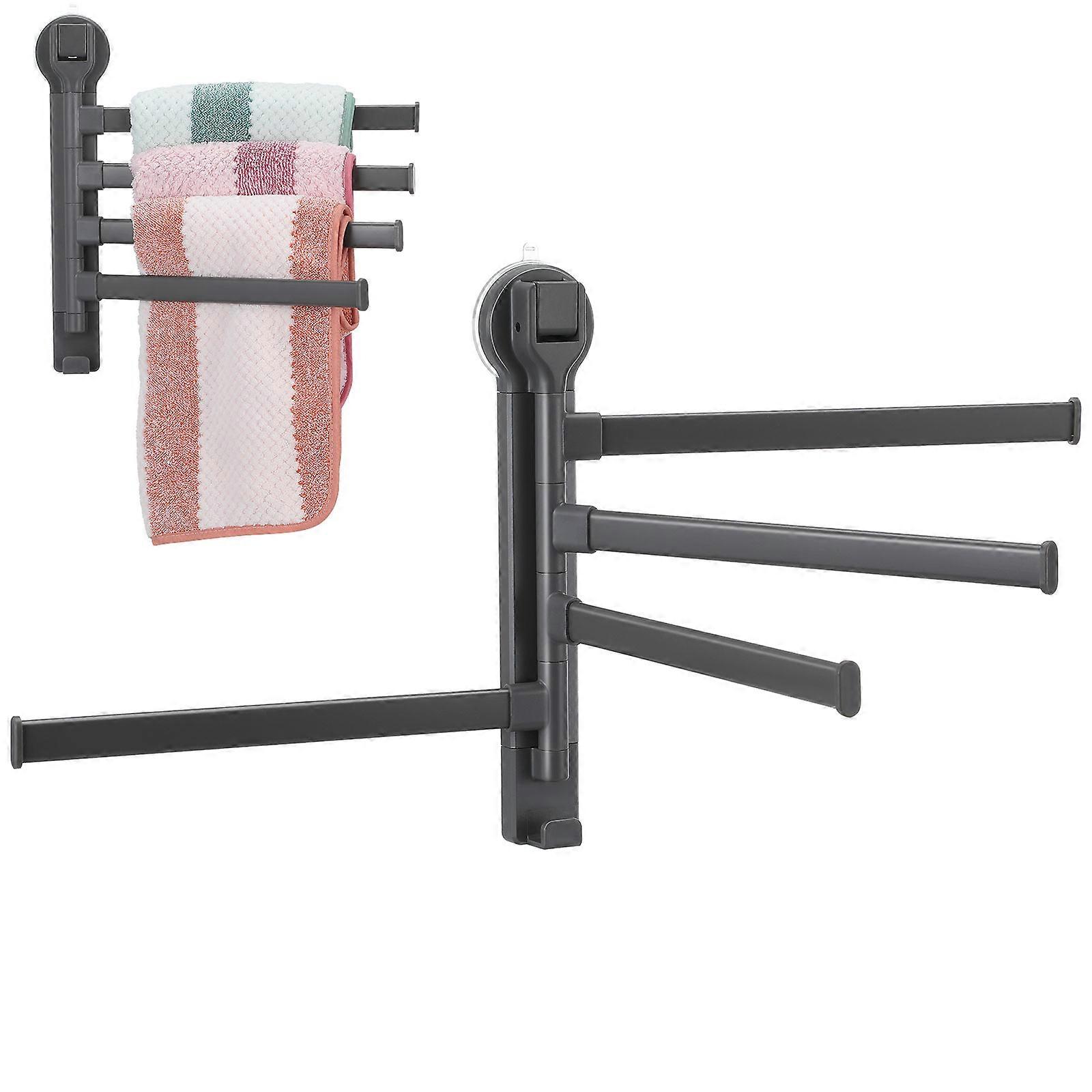 Wall Adsorption Holder Suction Cup Towel Rack Rotating Bathroom Use Modern Optimization Storage Organization 1Pack