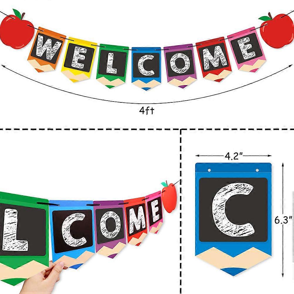 School First Day Bunting Banner for Party Decoration 1Set Colorful Flag