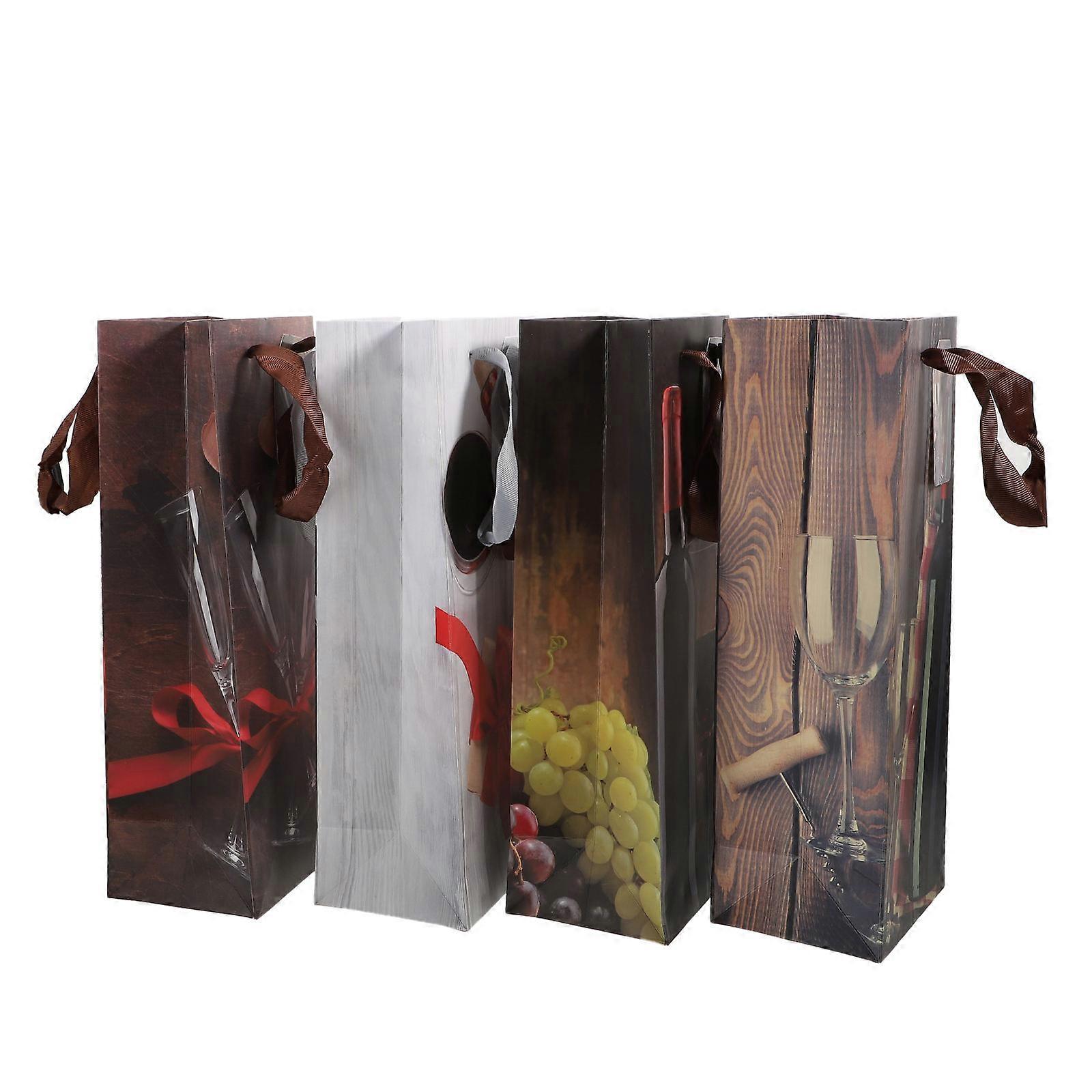 Bags Wine Bags For Table Decoration And Gifting Ergonomically Designed Handle Stereo Visual Effect 4Pcs