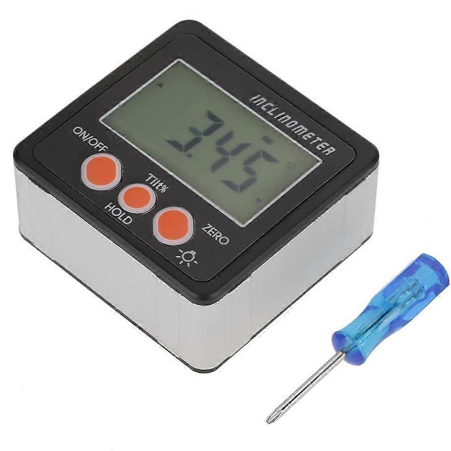 Digital Angle Gauge, Digital Inclinometer with Magnetic Base & LCD Display Screen, Accurate & Fast 4 x 90 Function (Black) for Angle Measurement, Incl