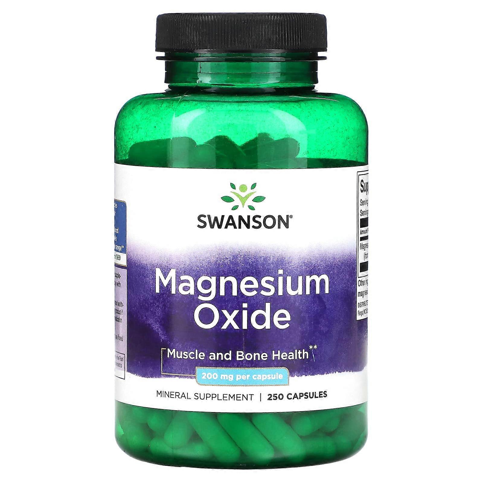 Magnesium Oxide, 400 mg, 250 Capsules (200 mg per Capsule)