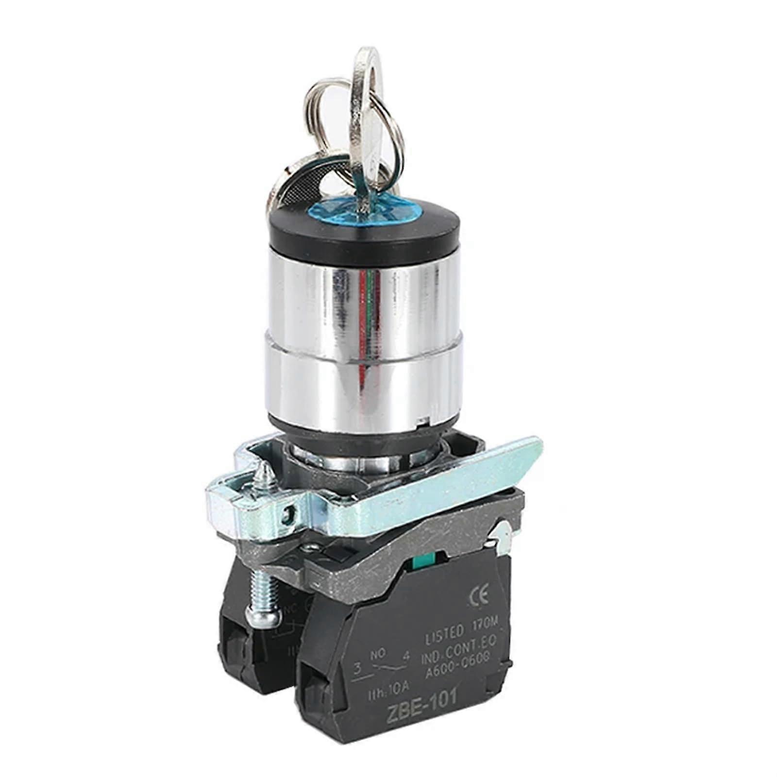 Transfer Switch Toggle Selector Switch With 3 Block Knobs And 2 NO Push Buttons, 22mm, 10A/440V, 3 Gear 1 NO