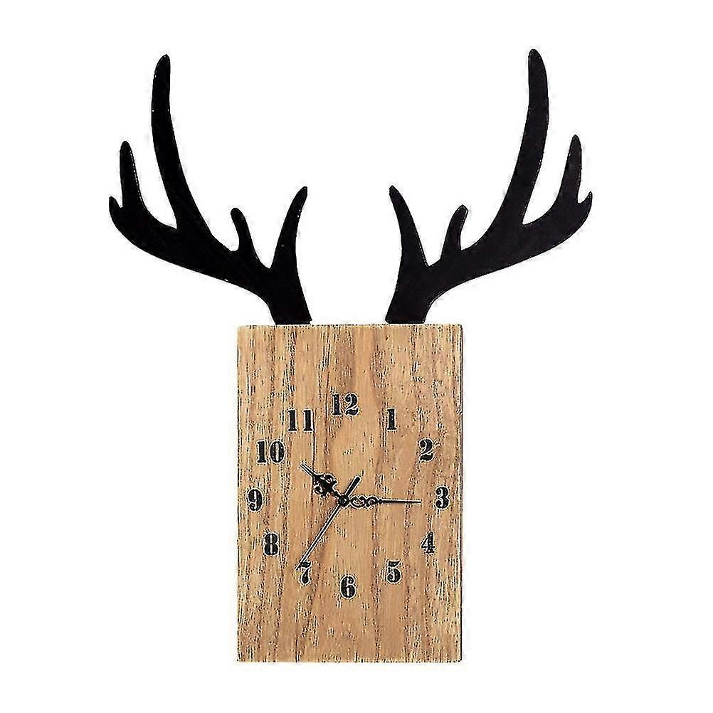 1pc Antler Design Wall Clock Xmas Wall Clock Wall Clock Decor Christmas Props