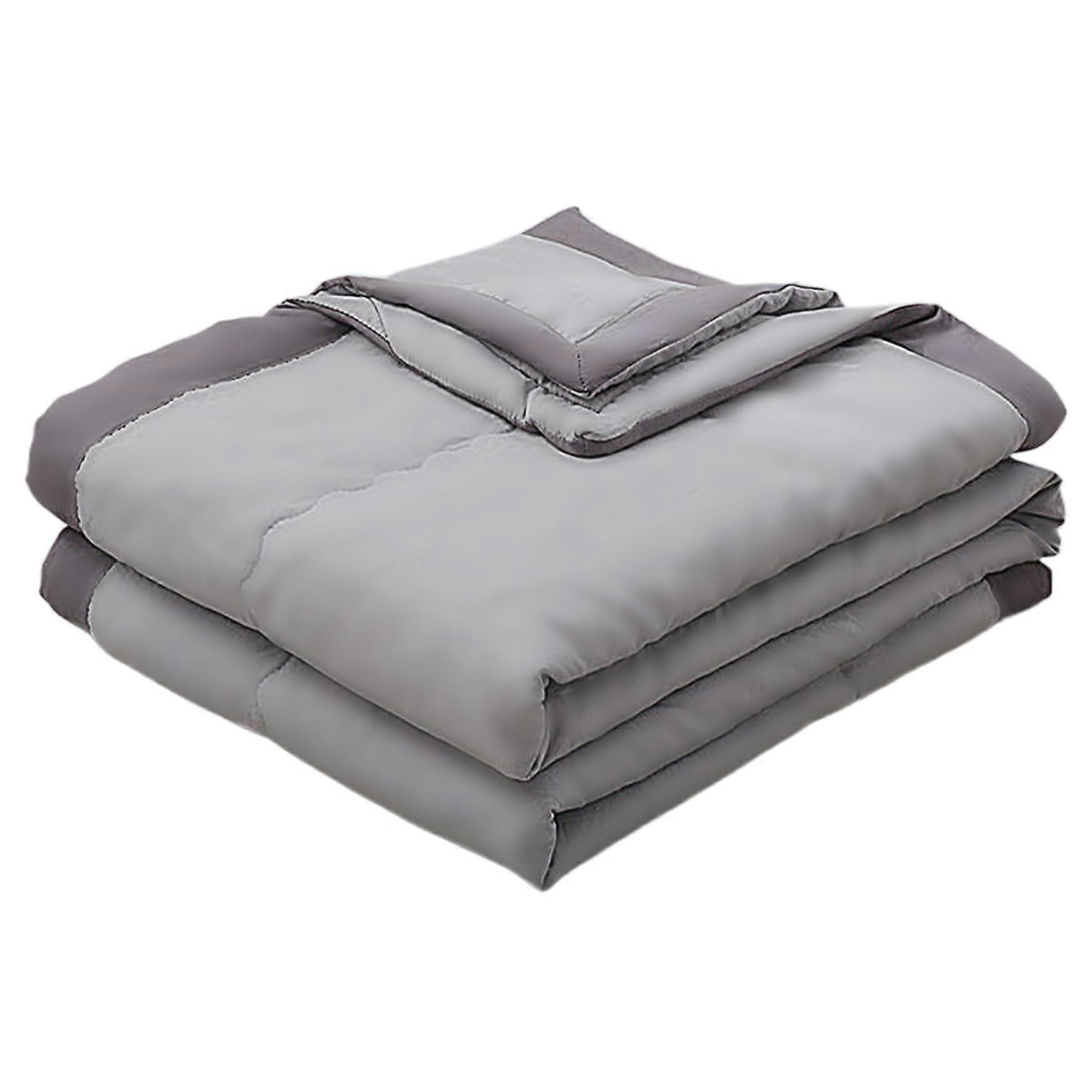 Cooling Comforter Twin Size 79x87in Grey Lightweight Summer Quilt, Double Sided Cold Effect Style 2 For Hot Sleepers