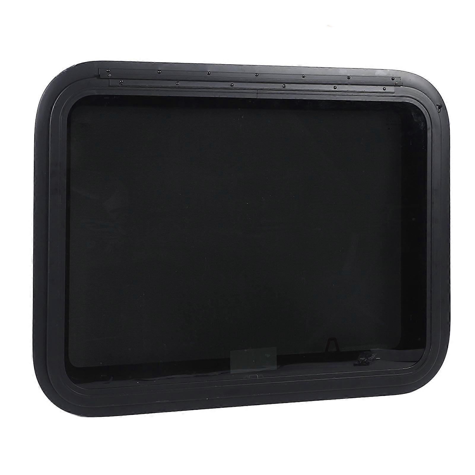 RV Exit Window UV Protection 30.48 X 22.36in Push Out Camper Window with Net Screen and Trim Ring for 1.6‑2 Inch Thickness Wall 