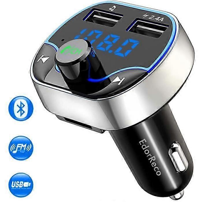 EdorReco Bluetooth FM Transmitter, Car Charger MP3 Player, Wireless Radio Adapter Transmitter Kit