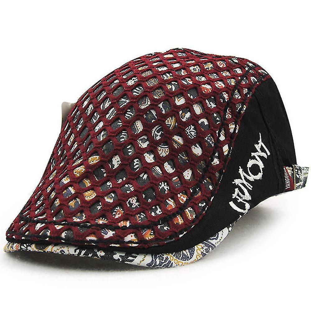 帽子刺繍ピークキャップベレー帽レディース帽子夏反サイサンハットマルーン
