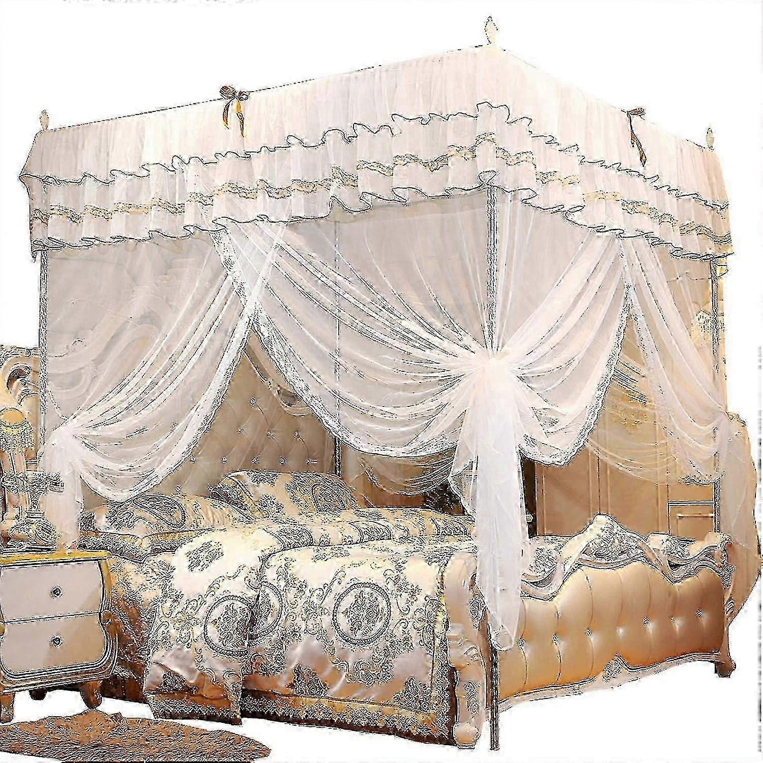 Openings Post Bed Curtain Mosquito Net Canopy Netting Mosquito Net Bedding For Girls To King Size Beds Quick And Easy Installation System 25