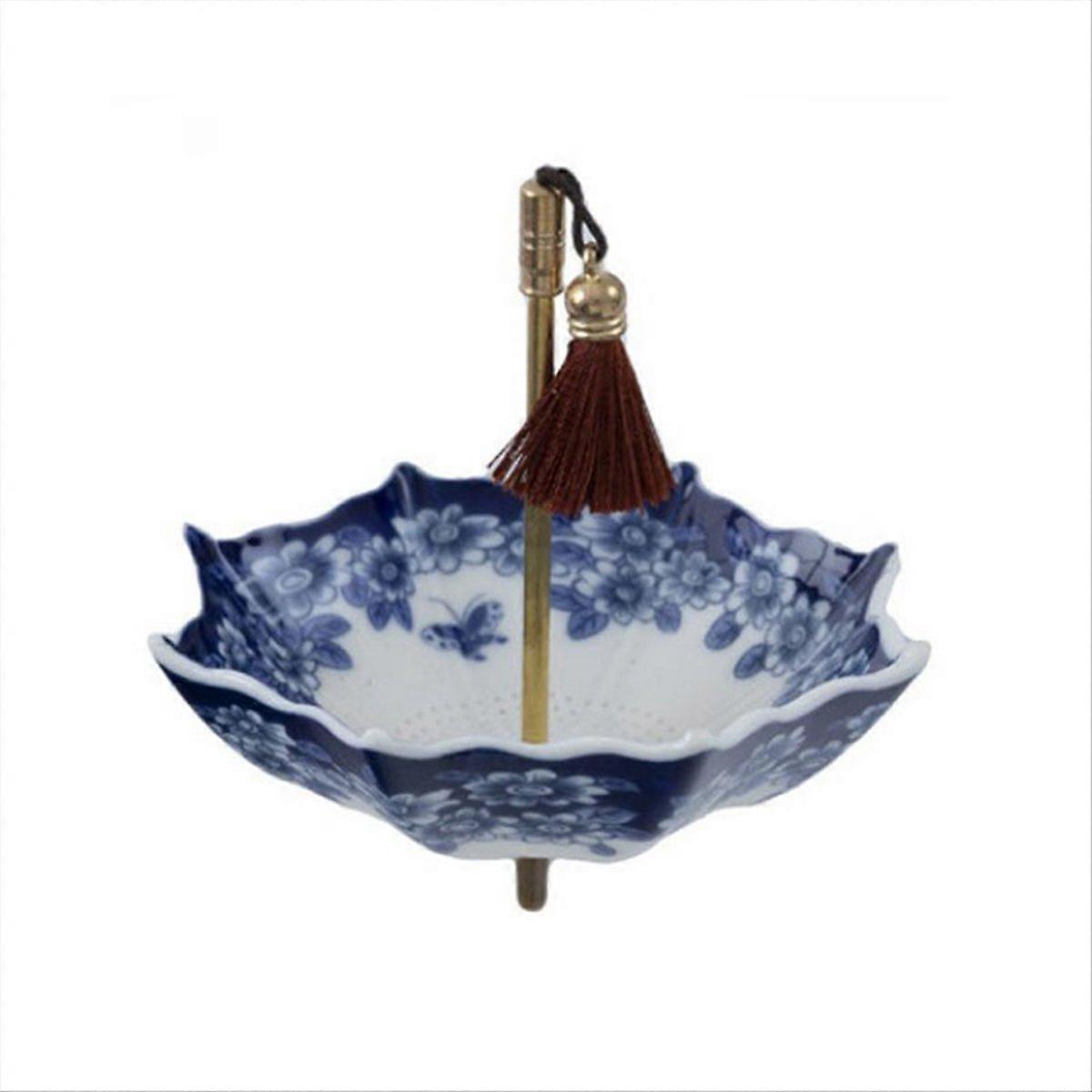 Blue and White Umbrella Tea Strainer Ceramic Tea Filter Screen Tea Ceremony Accessories Table Decora