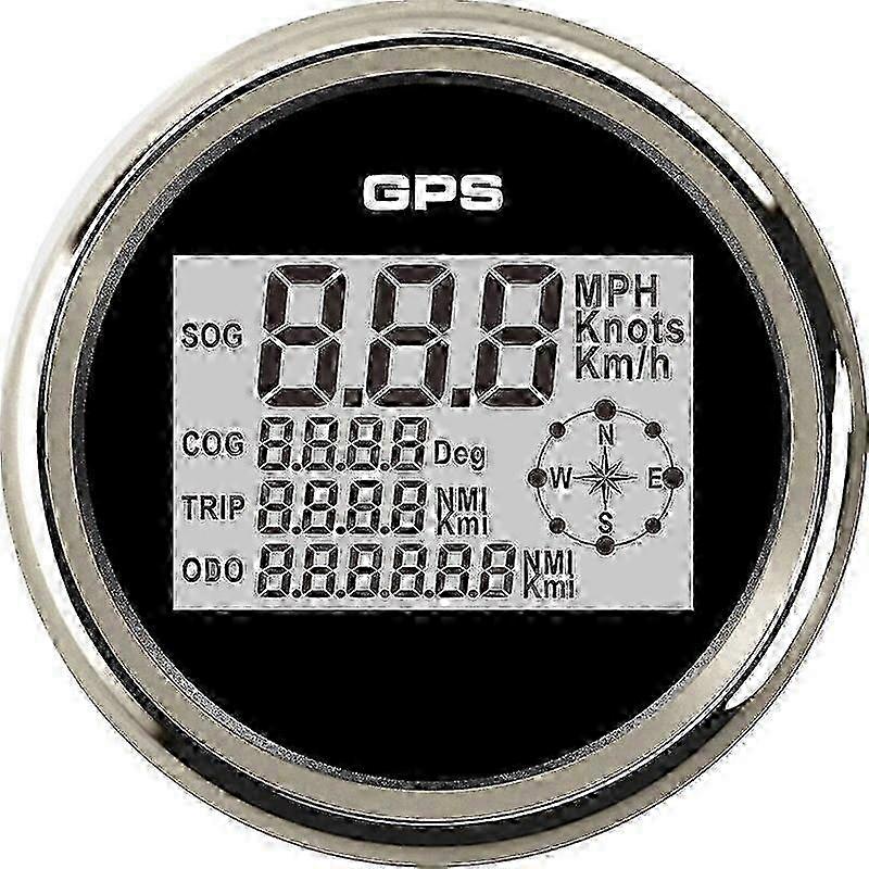 8 Colors Backlight 85mm Marine Digital GPS Speedometer Odometer Gauge Waterproof for Vehicles