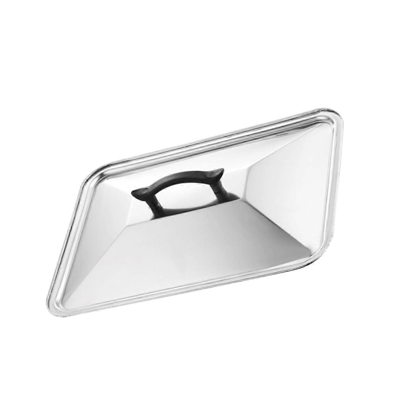 Cookware Pot Lid with Large Handle Steam Retaining Cover for Saucepan 45x35cm Silver