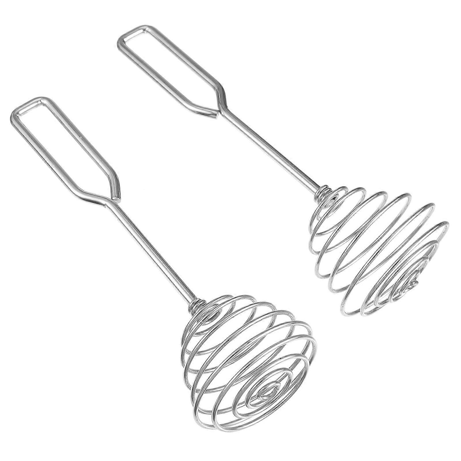 Stainless Steel Spiral Whisk Set of 2 for Sauce, Milk Frothing, Baking and Cooking