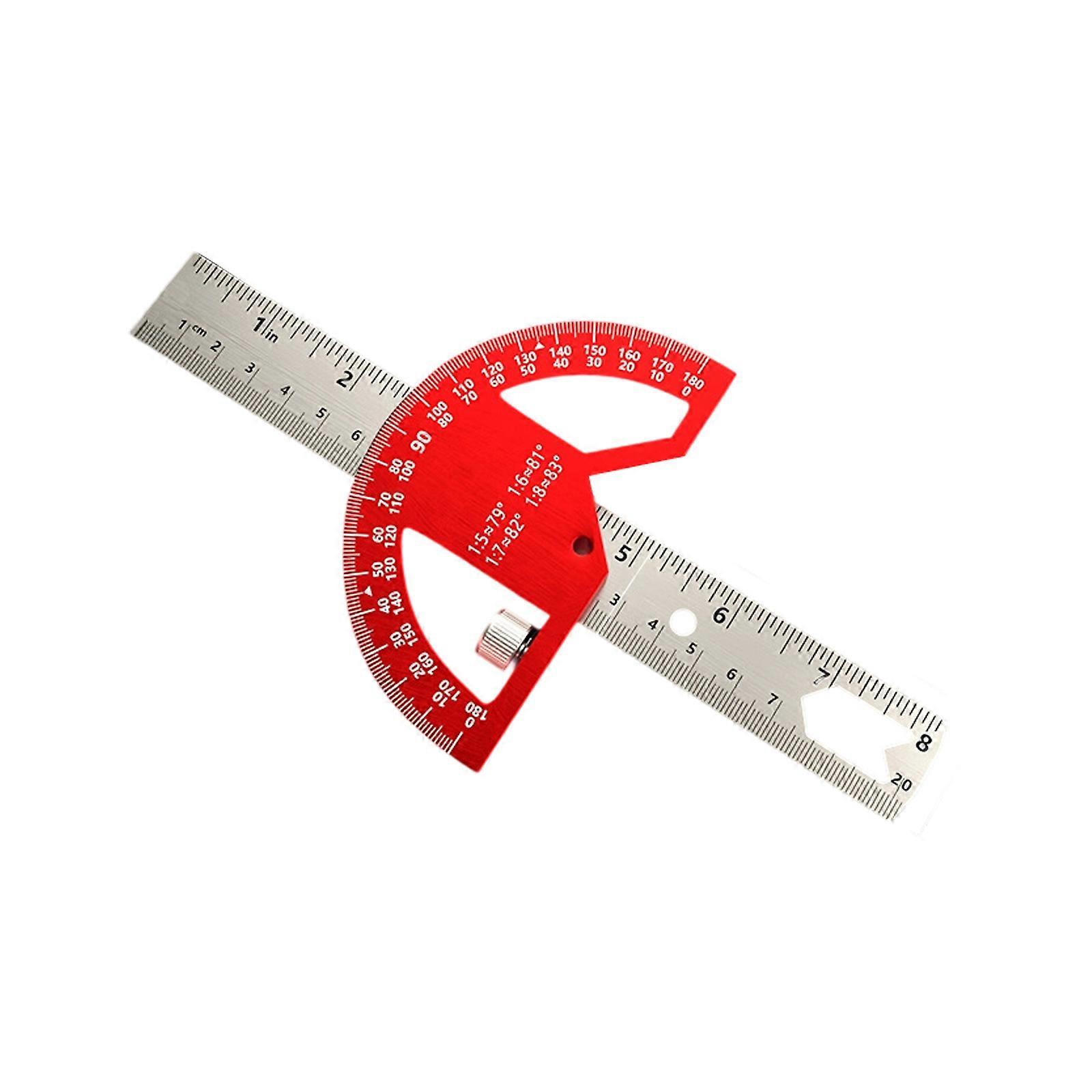 Professional Aluminum Mixture Corner Observer With Double Measurement Balances And Whirling Goniometer For Technical Drafting Tasks  Red 8 inches