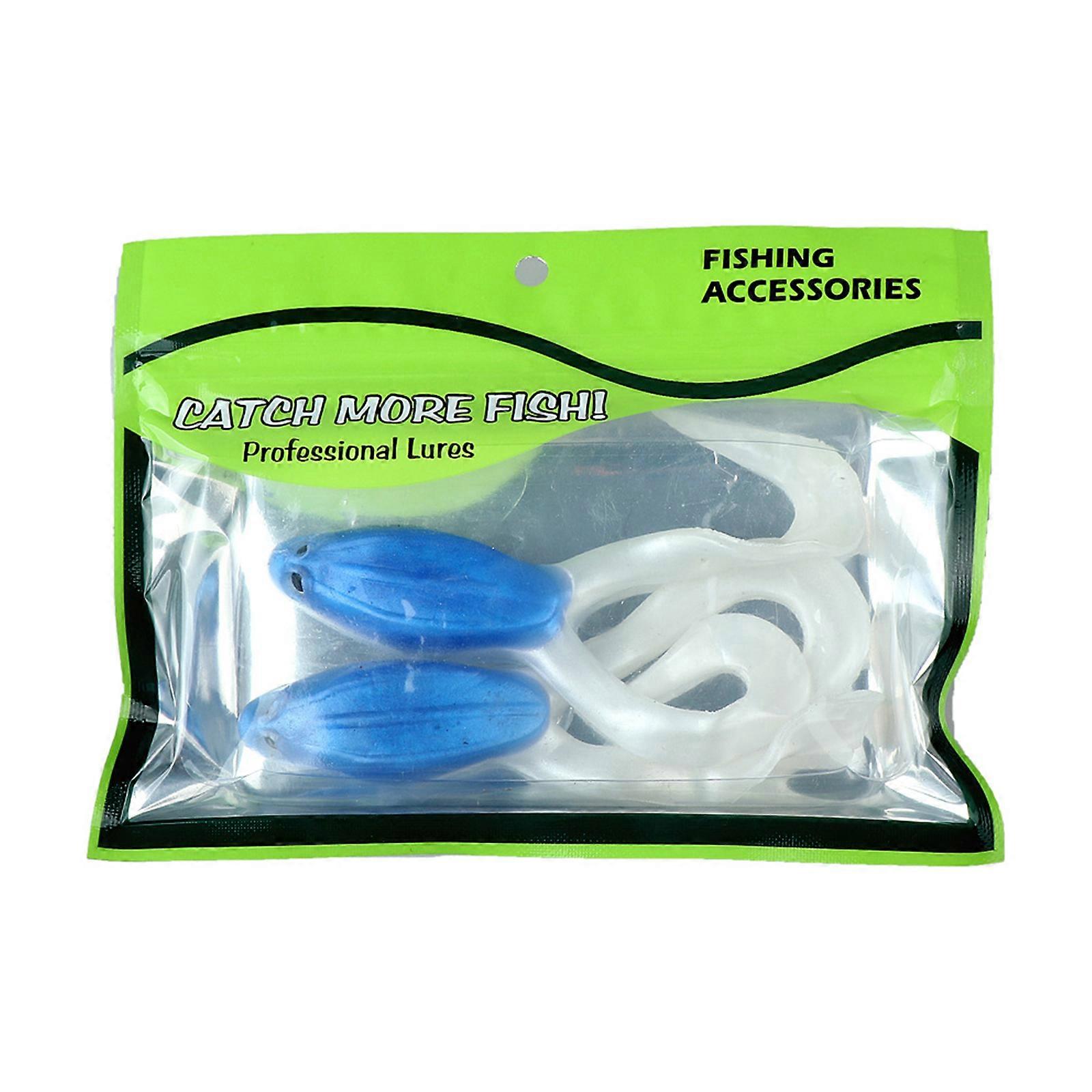 2PCS Twin Tail Soft Frogs Baits Artificial Floating Frogs 11cm 16g Topwater Fishing Lures Soft Baits Swimbait Enduring Multicolor