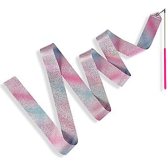 Sparkling Dance Ribbon, 78.7 Inch Long Rhythmic Gymnastics Ribbons ...
