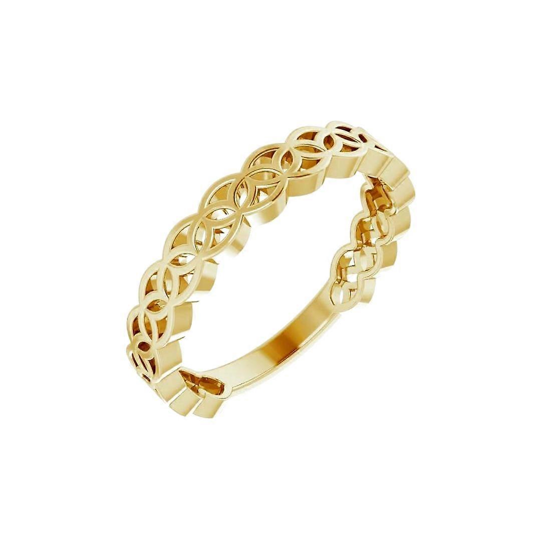 14k Yellow Gold Geometric Stackable Ring Size 7-Stackable-Ring for Women - 2.4 Grams