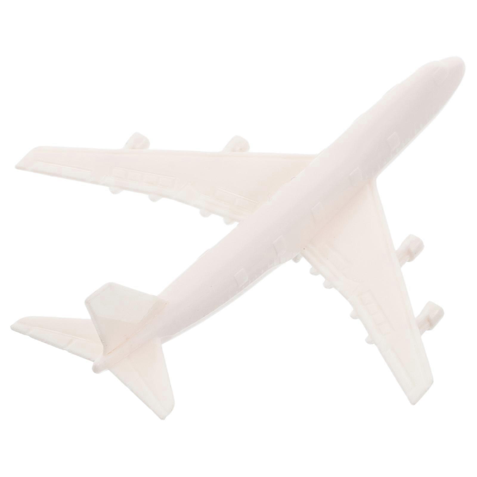 White Micro Aircraft Model Plastic Model Airplane for Display 1 Unit