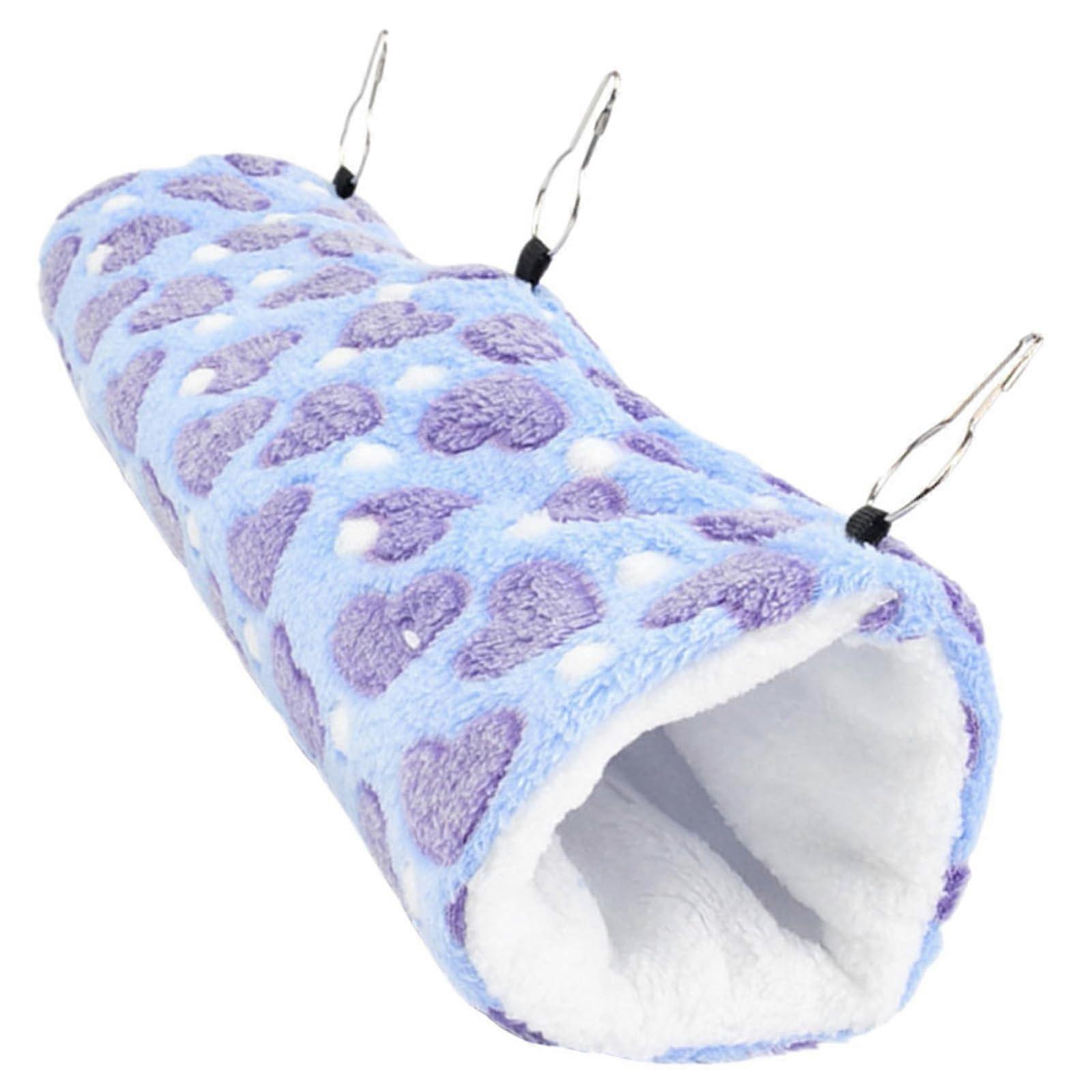 Plush Hanging Tunnel Hammock Bed for Small Pets Winter Warm Hideout for Ferret Rat Chinchilla Hamster Guinea Pig Sugar Glider
