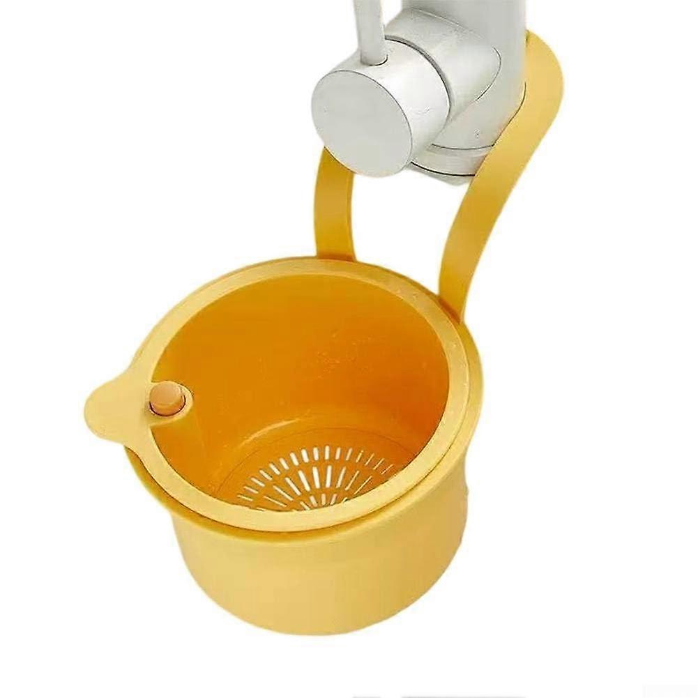 Detachable Sink Strainer Basket With Fine Filter For Efficient Food Particle Capture And Easy Cleaning Yellow