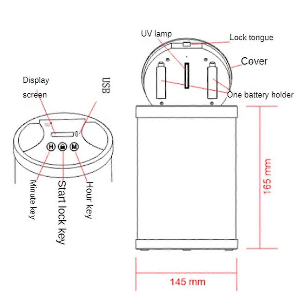 Electronic Time Lock Box Timer Lock Container Multi Function Time Lock Box Bin for Toys Mobile Phones(Black)