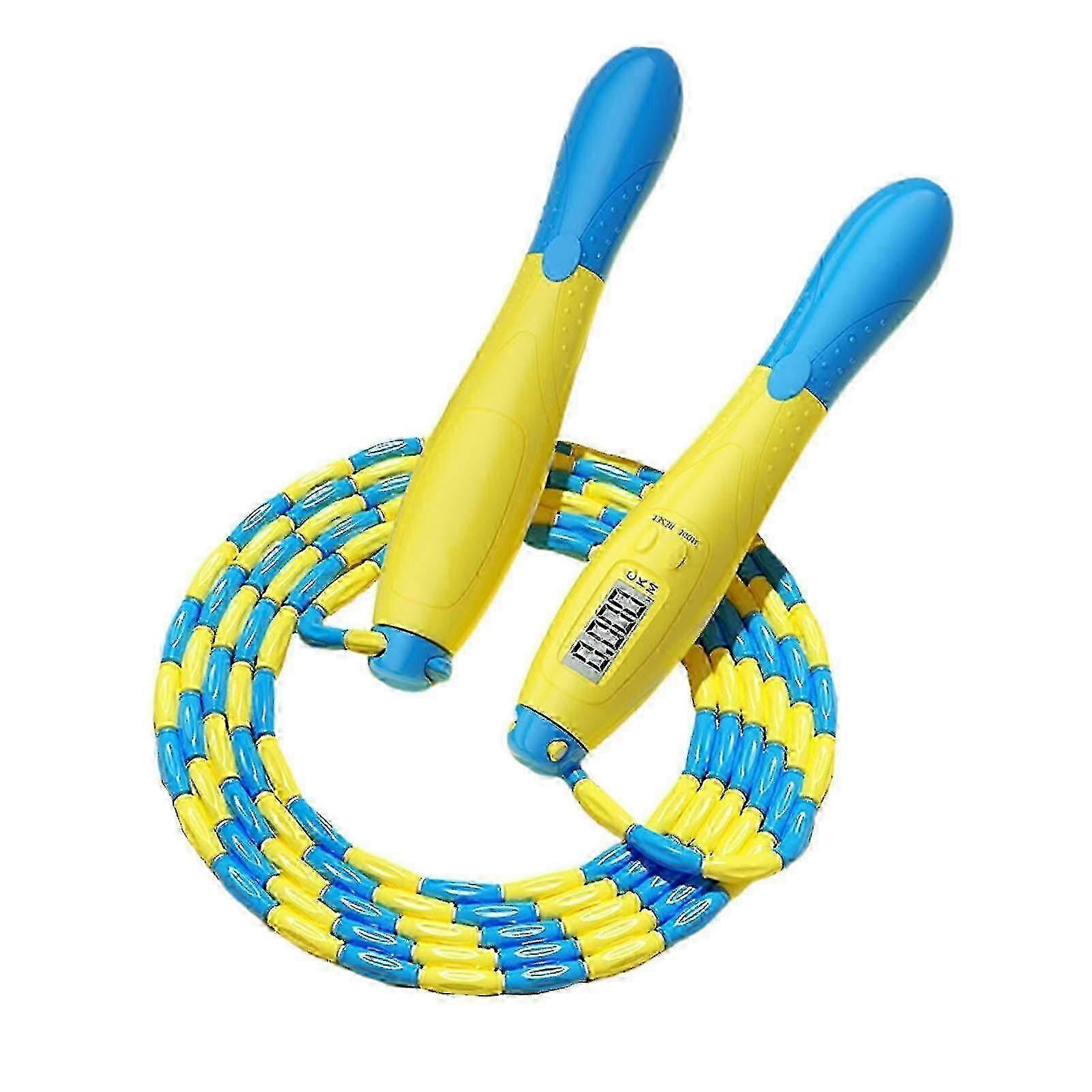 Portable Skipping Rope with Beaded Segments and Counters for Children