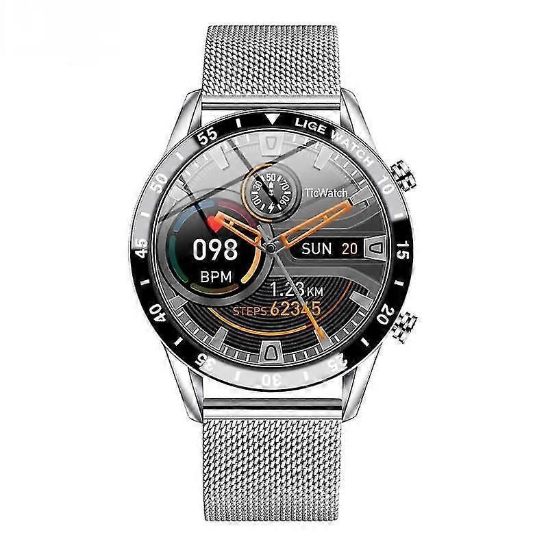Lige smartwatch with full touch screen, Bluetooth calling, IP67 water resistance, step and heart rate tracking.
