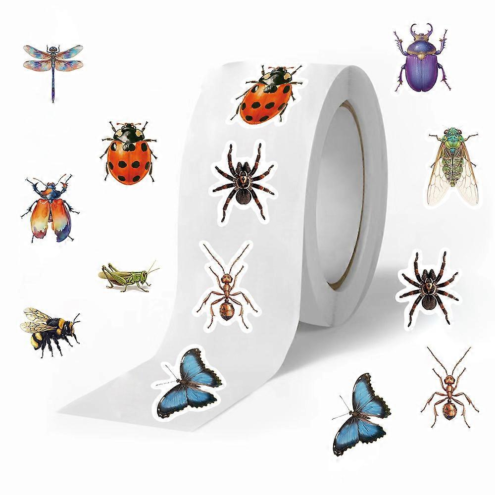 500 sheets/roll of washi tape featuring small insects, emojis, and decorative elements for journals, envelopes, and sealing stickers.
