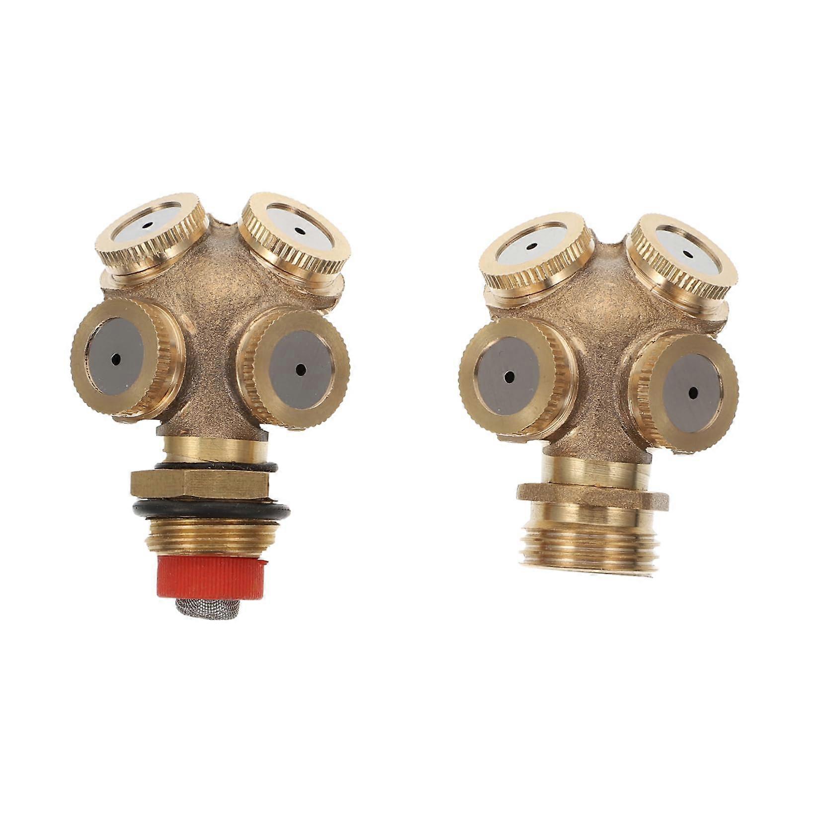 2pcs Durable Copper Garden Sprinkler Head with Efficient 4Hole Design for Lawn Irrigation