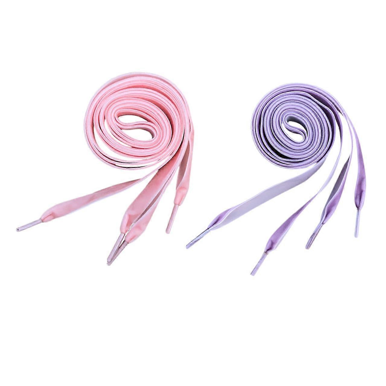 2 Pairs Wide Plush Shoelaces for Sneakers Boots Loafers Purple Pink Fashion Accessories for Men Women