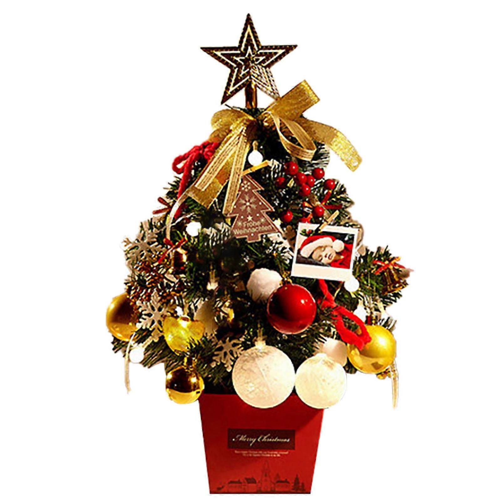 Capino Desktop Mini Xmas Tree, 45cm with Lights, Artificial Small Tree for Tabletop, Desk, Indoor Home Decor