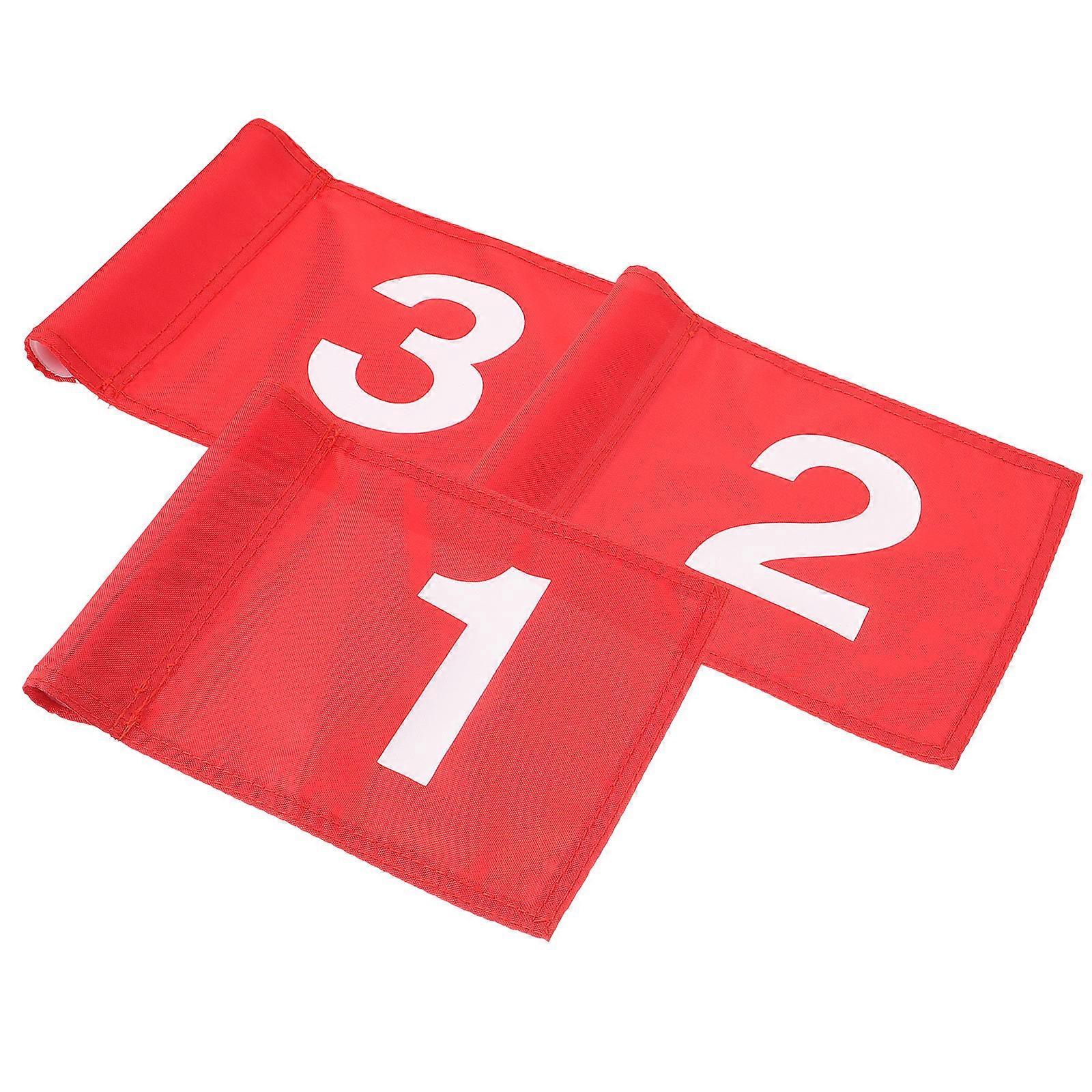 Golfing Training Flags Golf Flags for Practice 3Pcs Red Nylon Putters