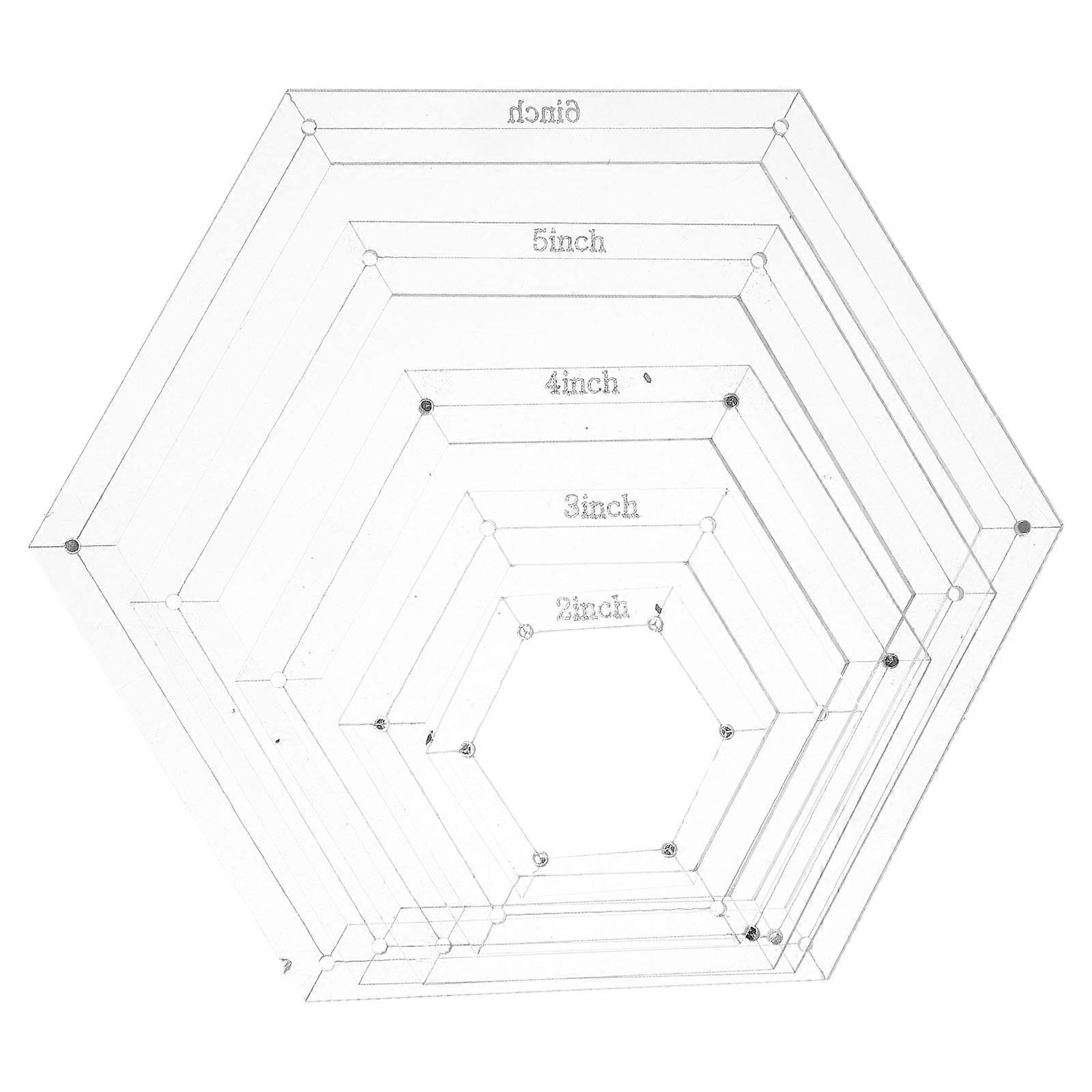 5Pcs Hexagon Quilting Templates Rulers for Sewing Patchwork DIY Tools