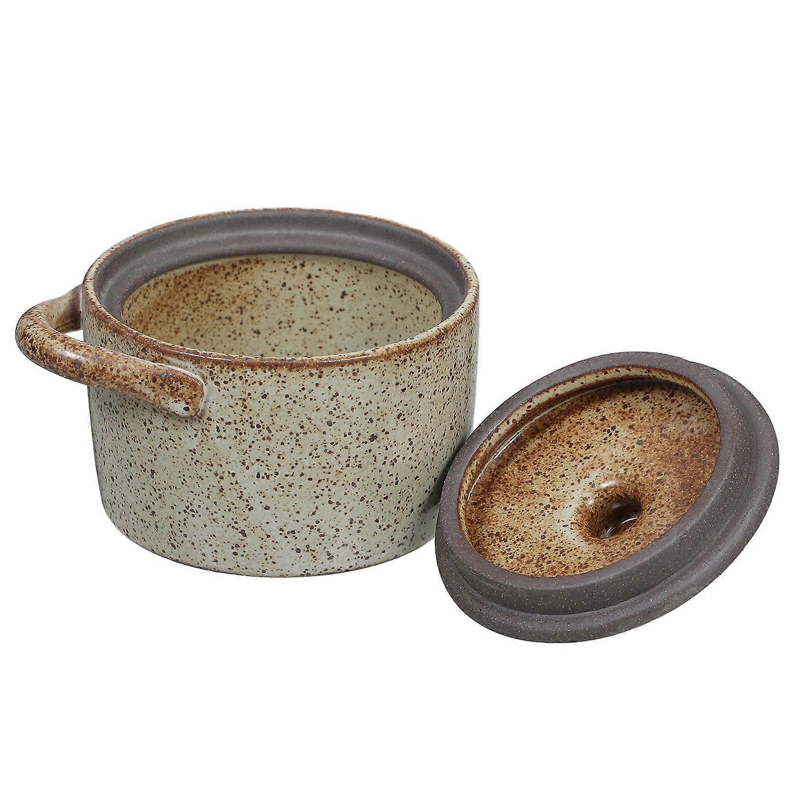 Multi Ceramic Steam Egg Pot with Lid for Nutritious Cooking Convenient Bowl with Lid