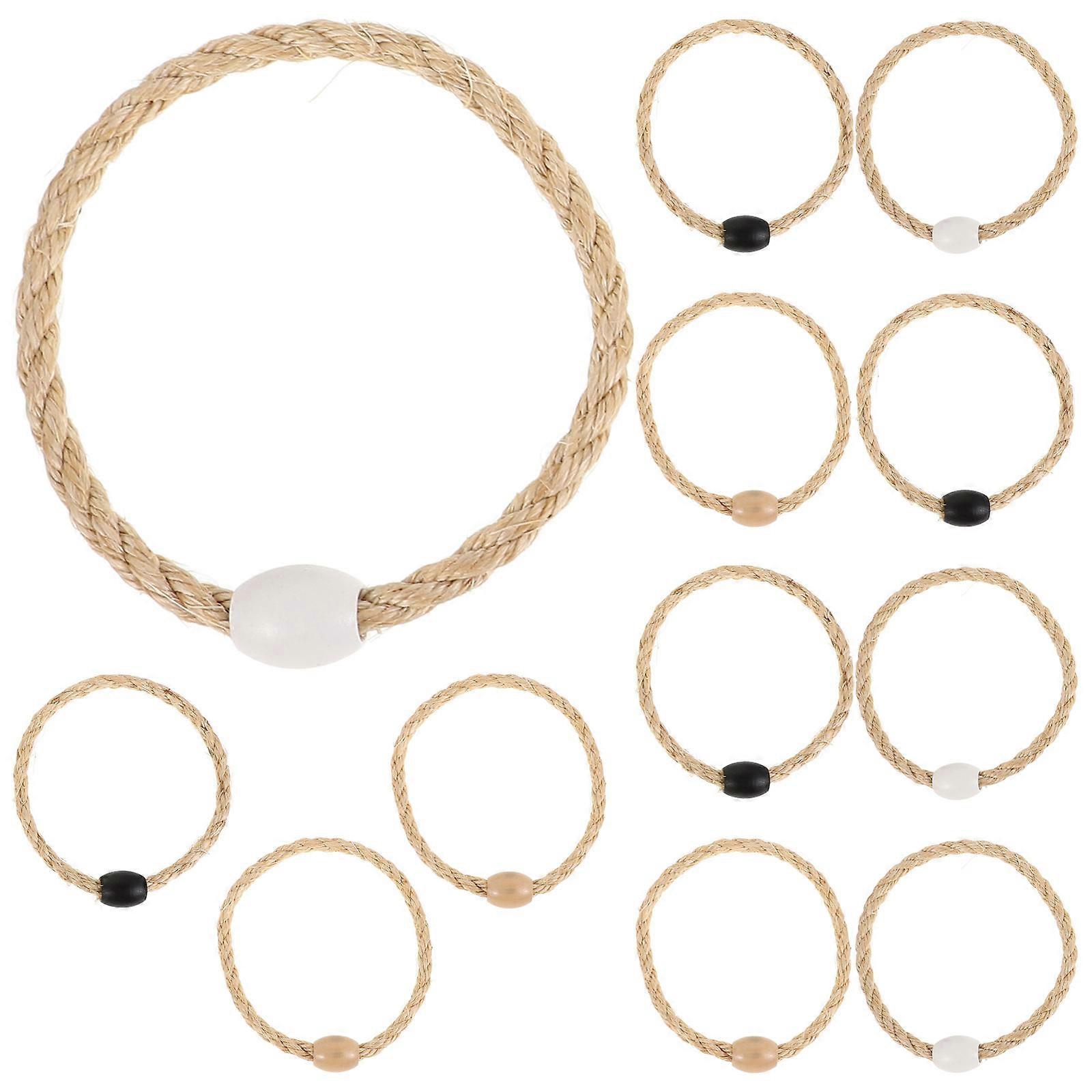 Rope Ring Toss Game Set with Flax Rope Materials for Outdoor Fun and Family Interaction Assorted Color