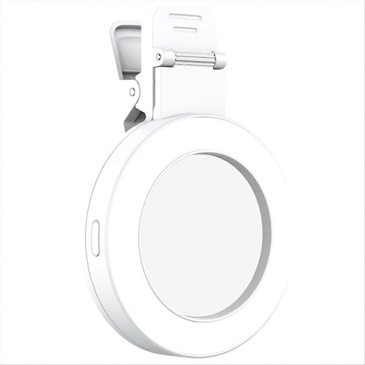 3 Light Modes Selfie Light Clip 180° Rotatable Ring Light White