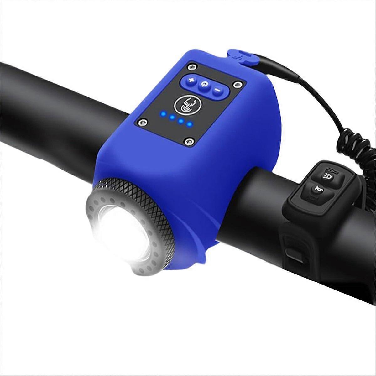 Bicycle Horn Light with Floodlight with Charging Taillight Blue