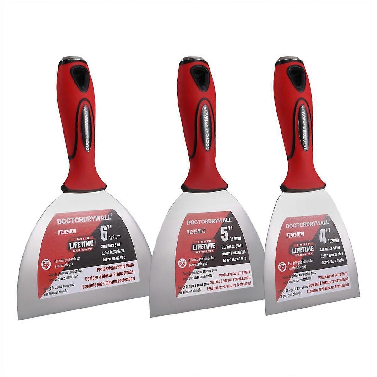  3Pcs Stainless Steel Putty Knife Wall Plastering Knife