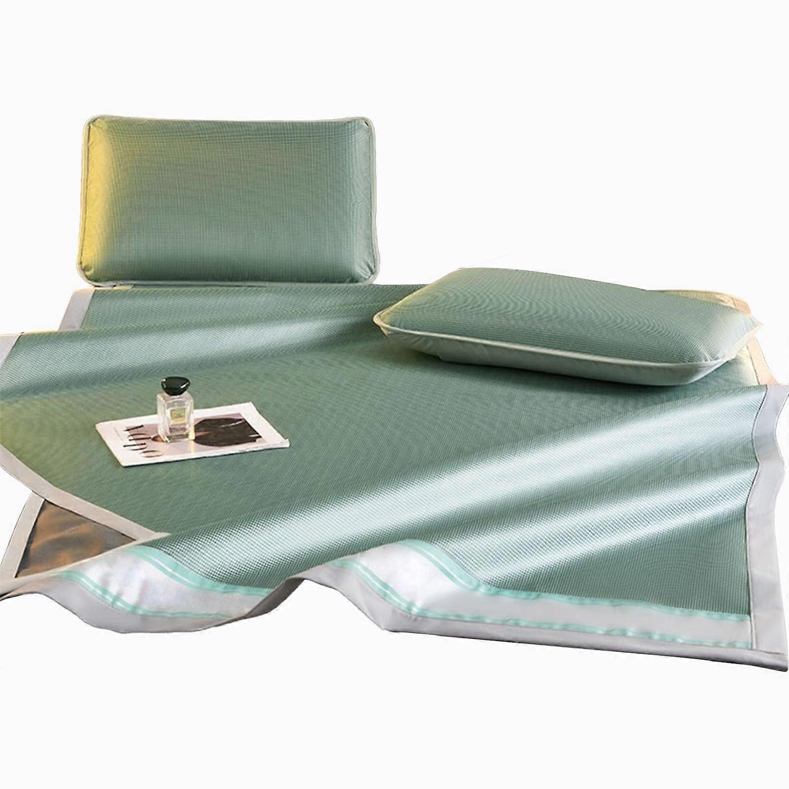 Cooling Mattress Pad with Ice Silk Surface, Breathable Mesh, Foldable for Hot Sleepers, Green 200x220cm