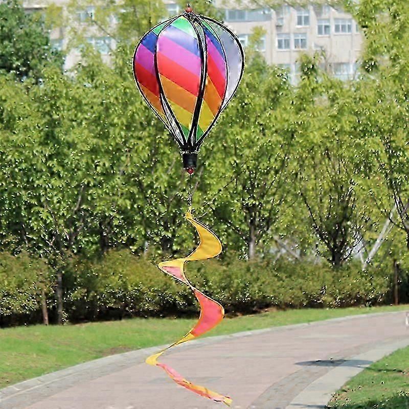 Balloon wind spinner for patio with striped sequin windsock