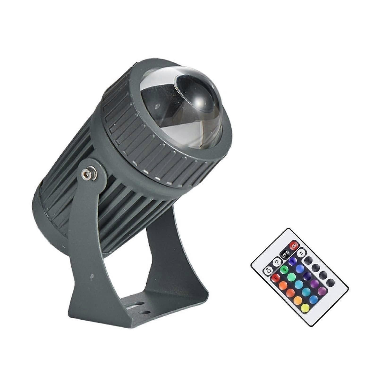RGB Outdoor LED Spotlight 10W IP67 Waterproof 15° Beam with 360° Adjustable Bracket for Landscape