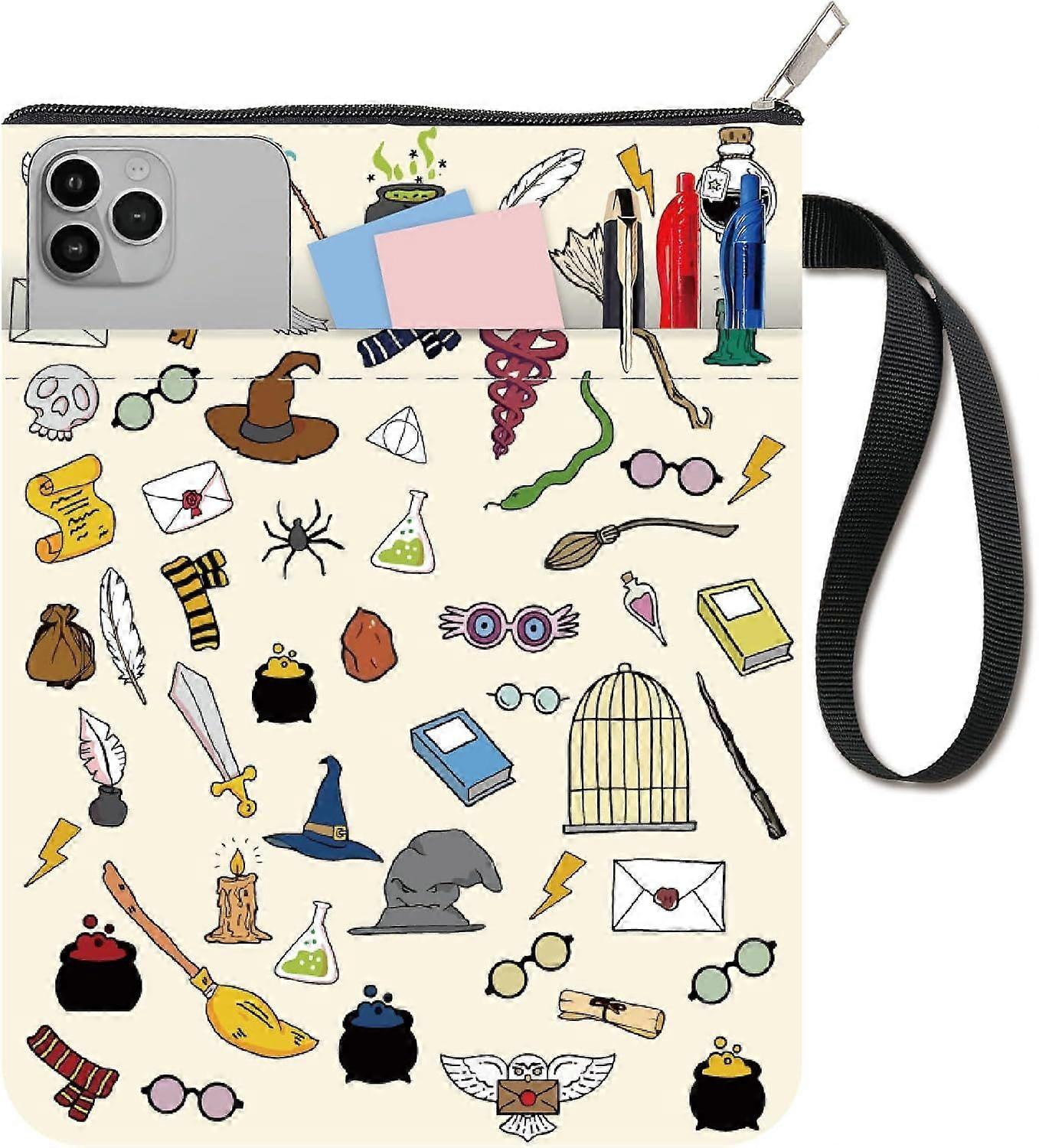 Magic Elements Book Covers Book Protector Book Sleeve for Paperbacks Washable Fabric Cloth Book Cover with Zipper and Extra Sleeve Pocket for Book Lov