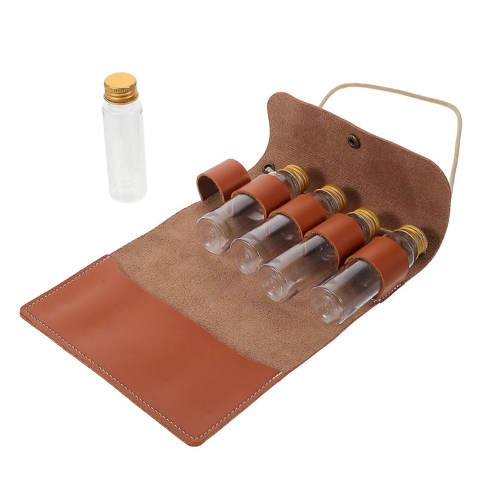 Condiment Bag for Camping Portable Spice Bag for Storage with 1Set Glass Jars