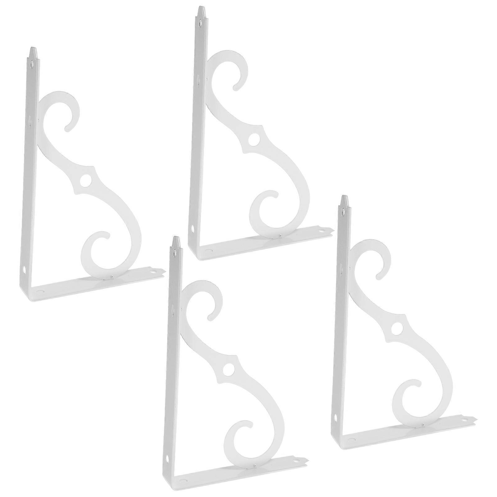 Iron Shelf Brackets Shelf Decor Brackets for Display 4Pcs Heavy Duty White