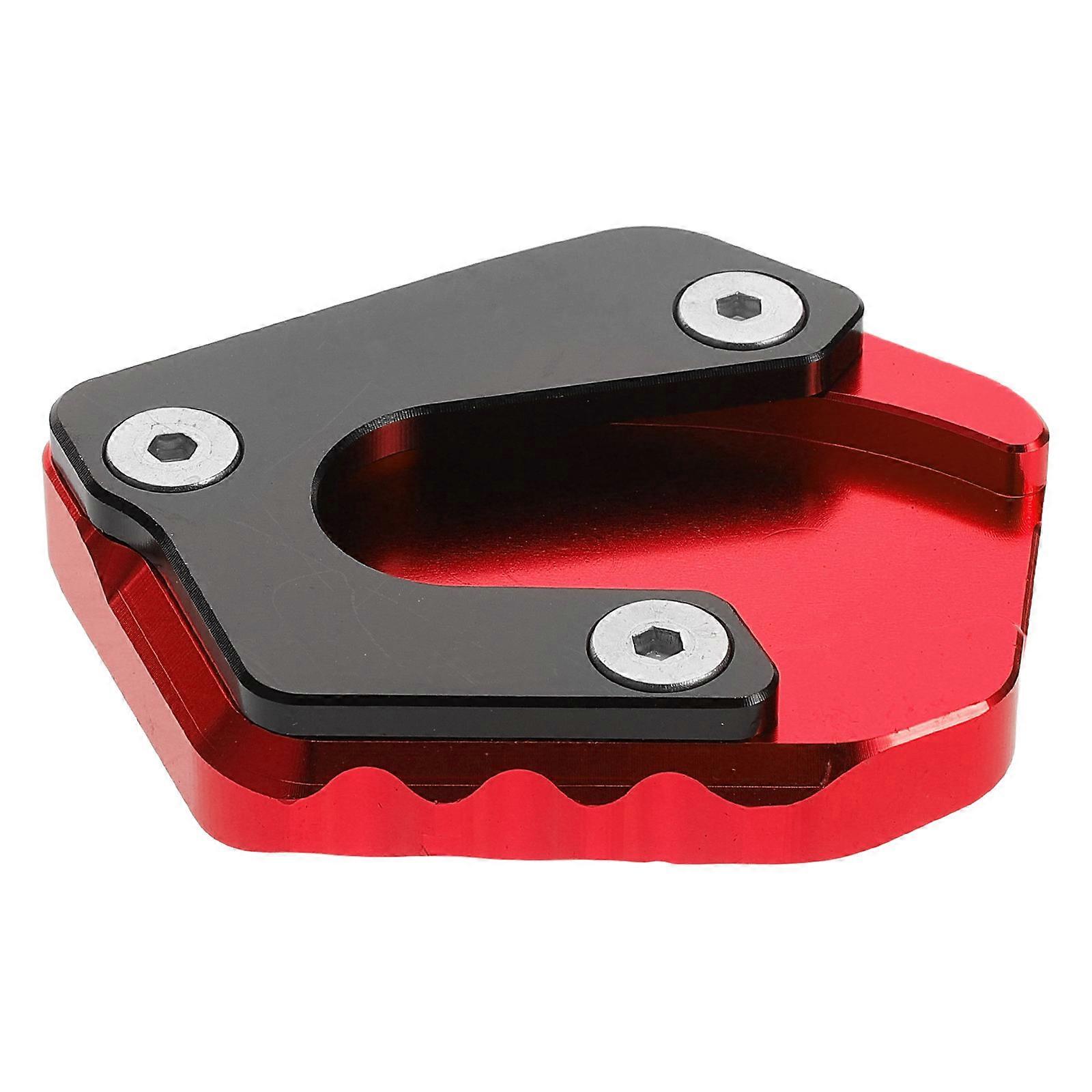 Motorcycle Kickstand Pad Rugged Aluminum Stand Support Red