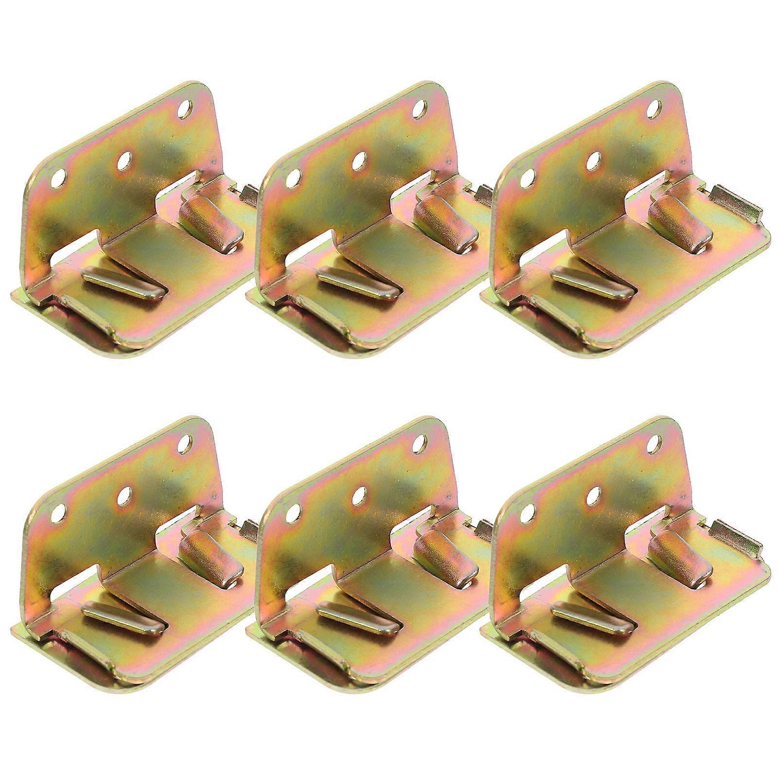 Orange Bed Rail Bracket Iron 6Pcs for Repair Use Bed Plate Hinge Fitting