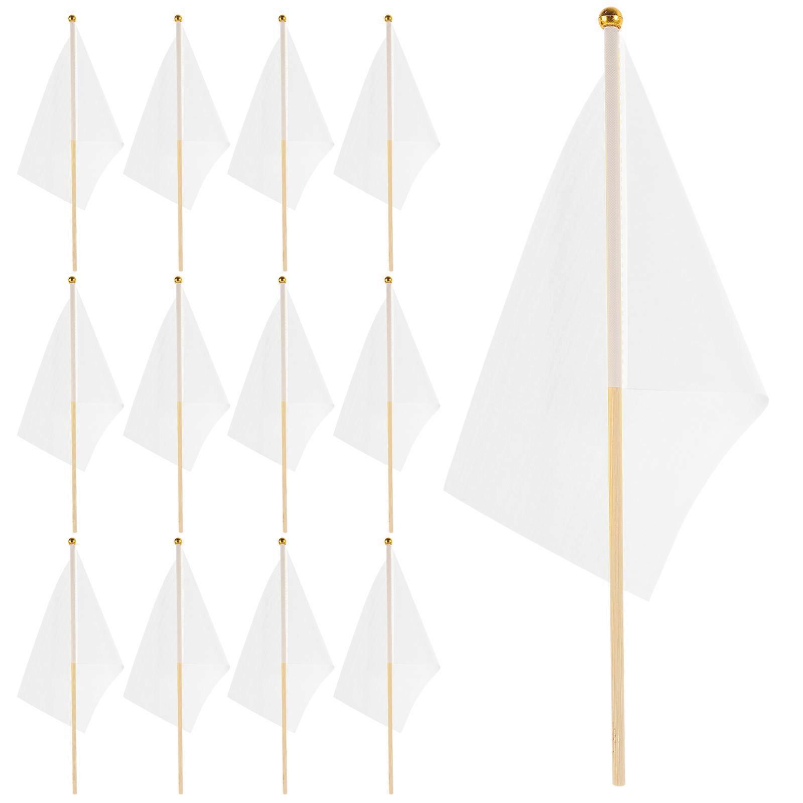 Small Handheld Flags Flags Hand Held Sports Signal Referee Signal Rectangular Style White 50Pack