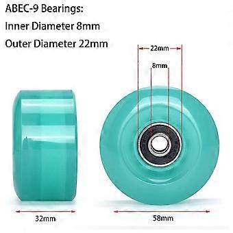 16Pcs 58mmx32mm,82A Outdoor/Indoor Quad Roller Skate Wheels,PU Wheels Replacements Double-Row Roller Skating Accessories
