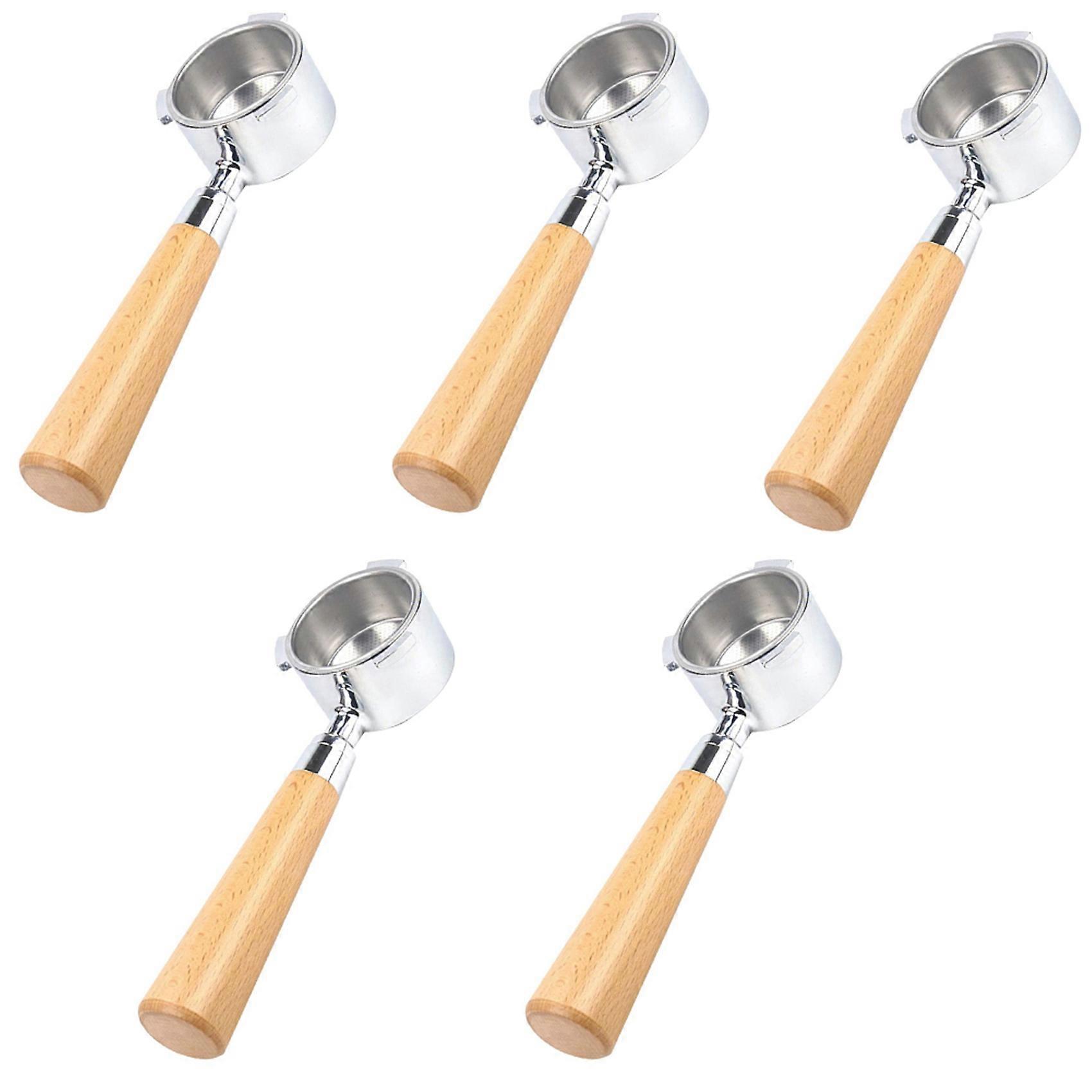 5pcs 51mm Coffee Bottomless Filter for Delonghi EC680 / EC685, Removable Bottomless Filter Holder with Filter Basket